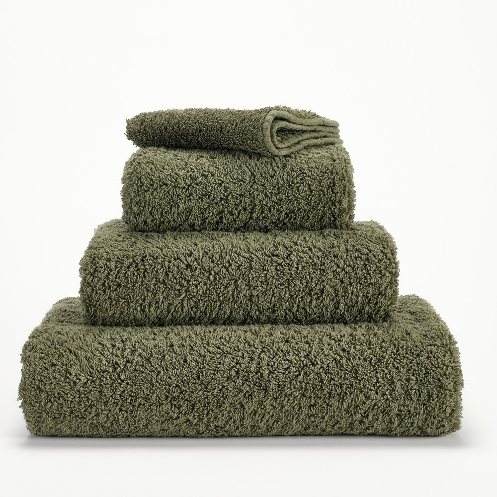 Super Pile Plain Bathroom Towels by Designer Abyss & Habidecor 275 in Khaki Green 